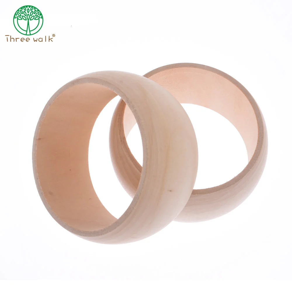 

10pcs/lot Wide 3.8cm Vintage Unfinished Blank Wooden Bangle Bracelet For Women Gift