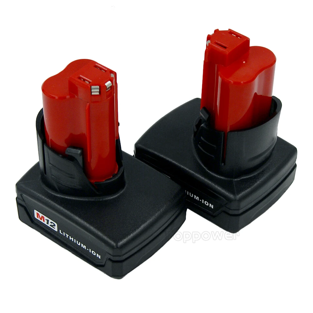 

2X 12 Volt 4000mAh 4.0 Ah M12 Lithium-ion Cordless Power Tools Battery for Milwaukee M12 48-11-2411 48-11-2402 48-11-2401