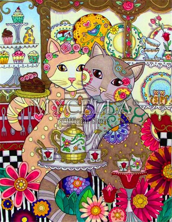 Алмазная вышивка с мультяшным котом 5D Diy Алмазная картина вышивка крестиком животные полная квадратная Алмазная мозаика картина украшение дома - Цвет: I