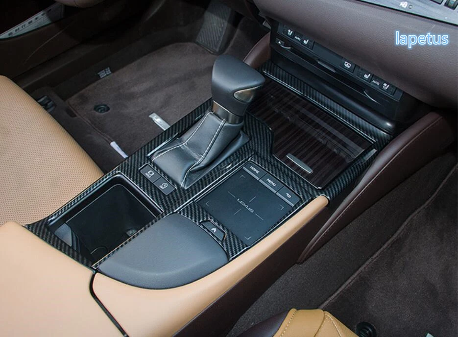 

Lapetus Carbon Fiber Color Transmission Stalls Gear Shift Container Box Decoration Frame Cover Trim ABS For Lexus ES 2018 2019