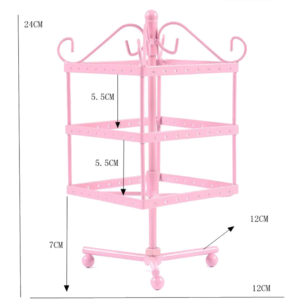 72 Отверстия металлическая стойка для украшений ожерелье держатель Органайзер поворотный дисплей Декор стенда подарок дропшиппинг