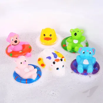 

Squeeze Sound Squeaky Bathing Toy For Baby Bath Toys Mixed Animals Swimming Water Toys Colorful Soft Floating Rubber Duck