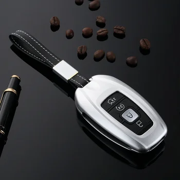 

Luxury Aluminium Alloy 4 Button Car Key Case Cover for Lincoln 2017 MKX MKZ MKC For Ford mondeo Key Protector Shell