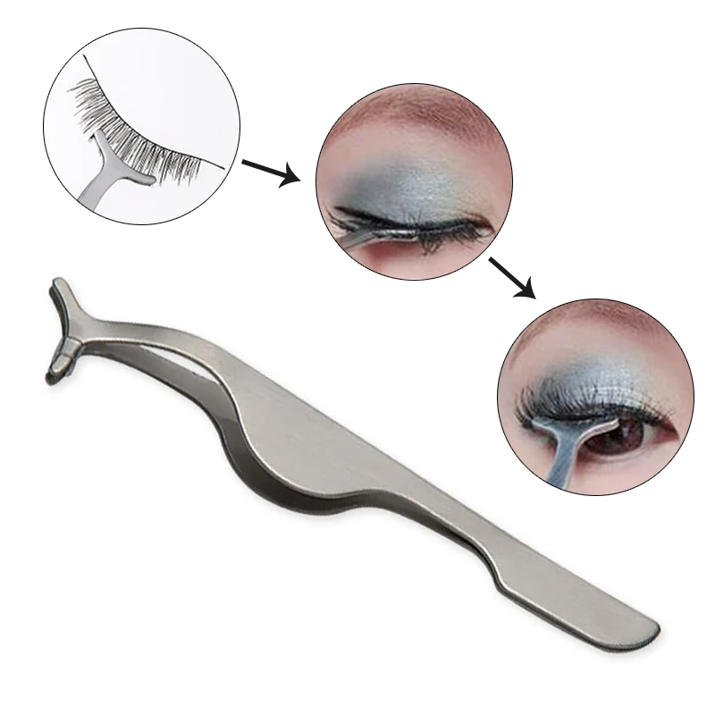1Pc False Eyelash Tweezers Beauty Eye Lash Applicator Multifunction