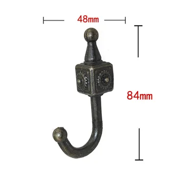 

1PC Bronze Antique Zinc Alloy Home Hat Coat Clothes Hook,Towel Wall Door Hangers European Hooks Bathroom Accessories,84*48mm