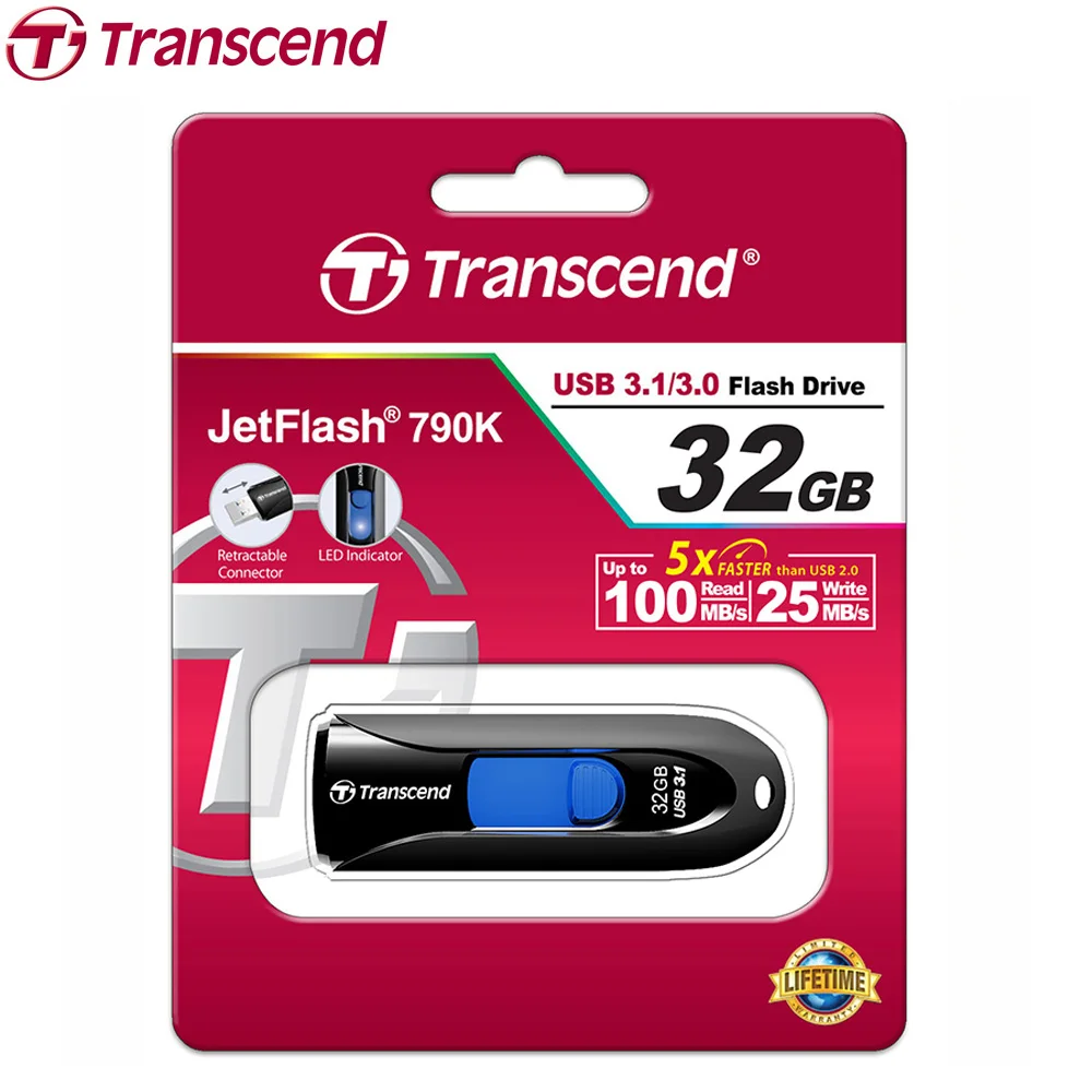 

Transcend JF 790 USB Flash Drive High Speed USB 3.0 Flash Memory Stick Gift Pendrive Business Pen Drive 64GB 32GB 16GB 8GB