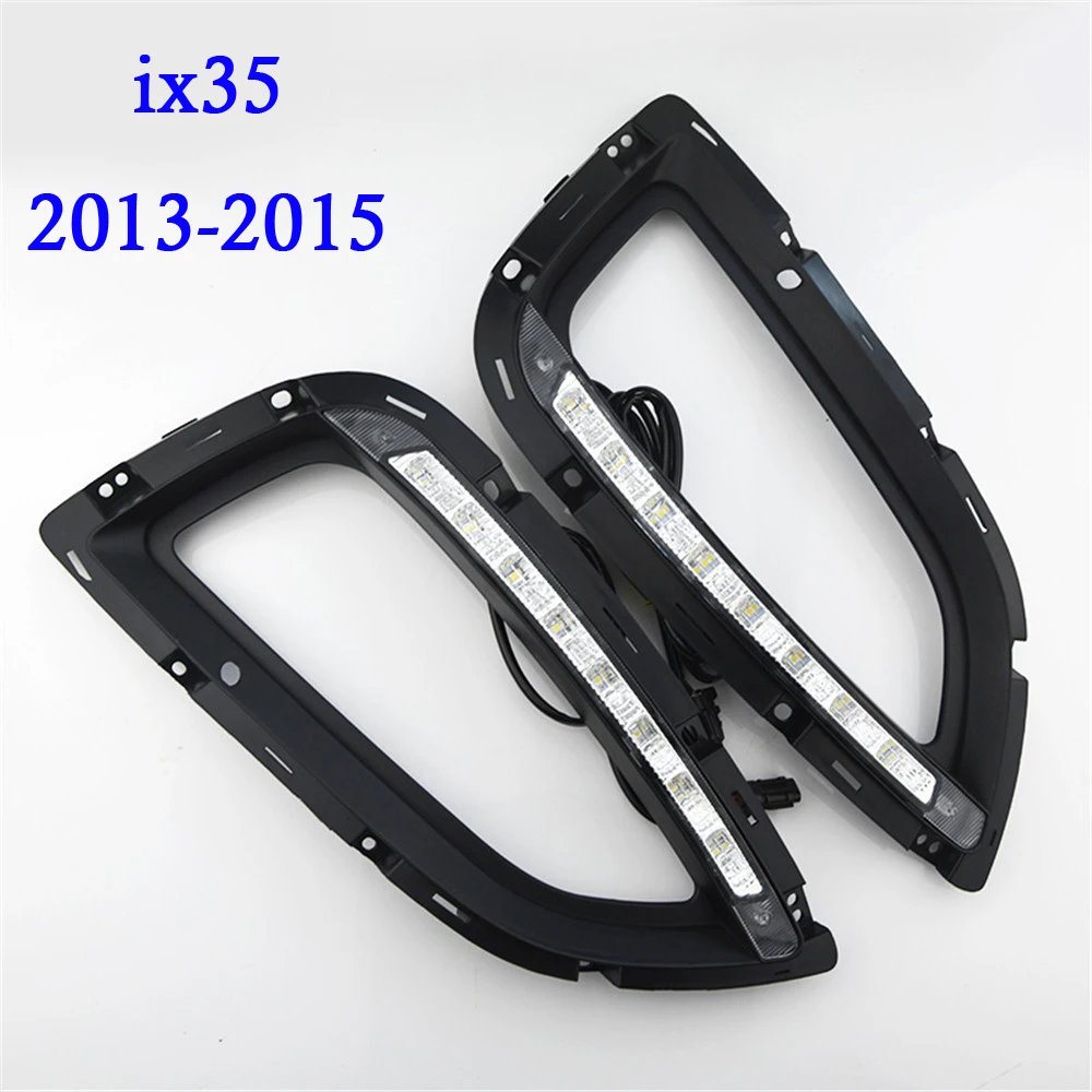 

ECAHAYAKU Car-styling Day Light Car led DRL LED Daytime Running Light for replace Fog Lamp Cover for HYUNDAI IX35 2013 2014 2015