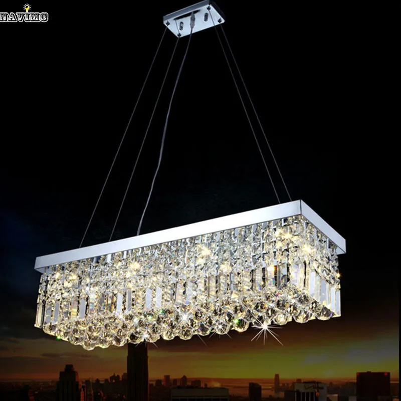 Rectangle Crystal Chandelier Light Fixturefor Dining Room Crystal Suspension Light MCP0510