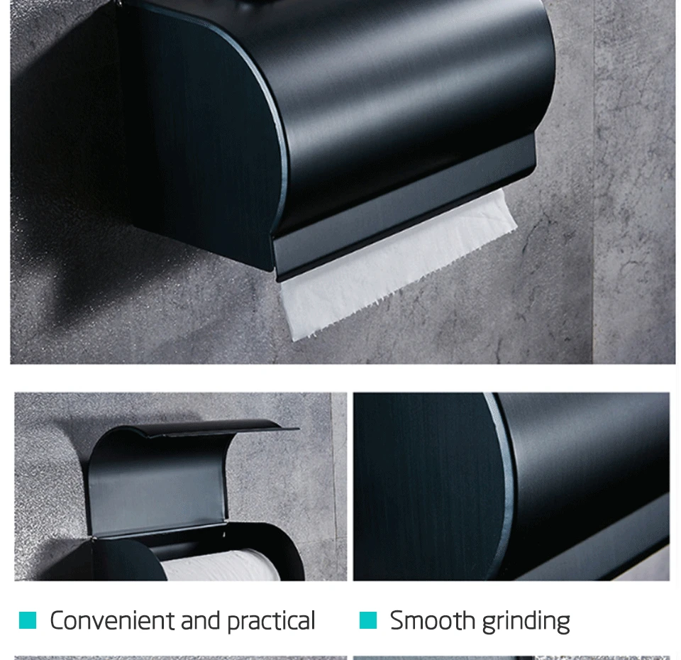 Eye Free Bathroom Accessories Black Towel Rack Hooks Shower Rack Corner Toilet Paper Holder Box Toilet Brush Towel Rails (11)