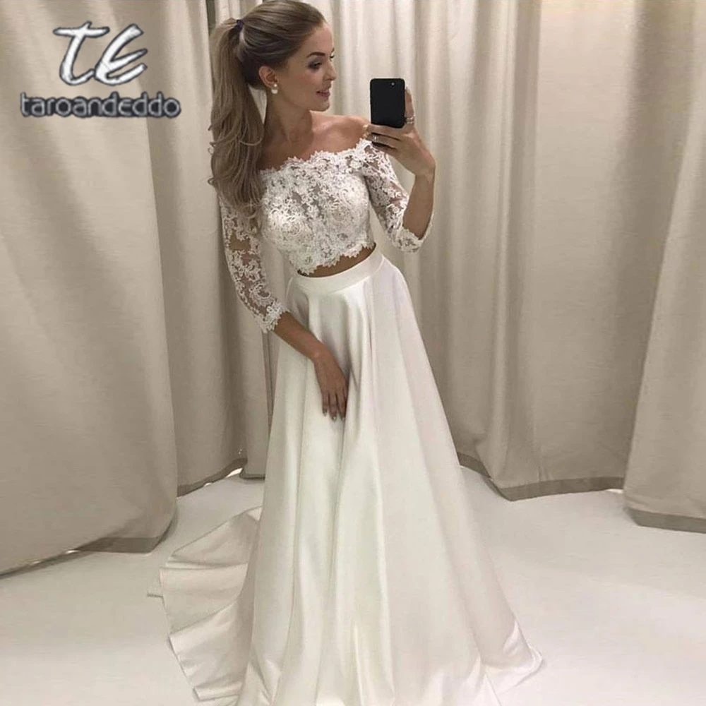 3 quarter length wedding dresses