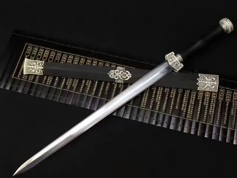 

Full Tang Handmade Battle Ready Double Edge Sharp 8 Side High Manganese Steel Battle Sword Jian Knife Fitted