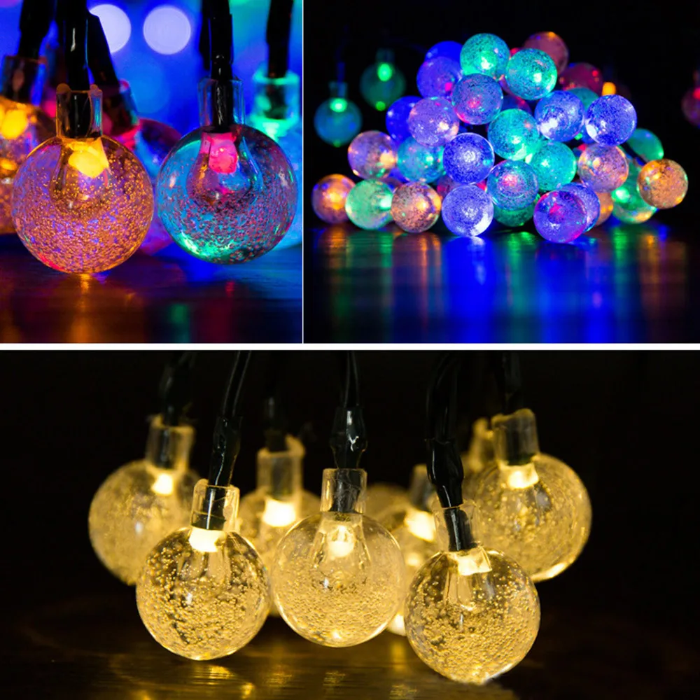 

Solar String Light 30 LED Crystal Ball Waterproof Solar Powered Fairy Lighting for Garden Home Landscape Holiday Decoration#10
