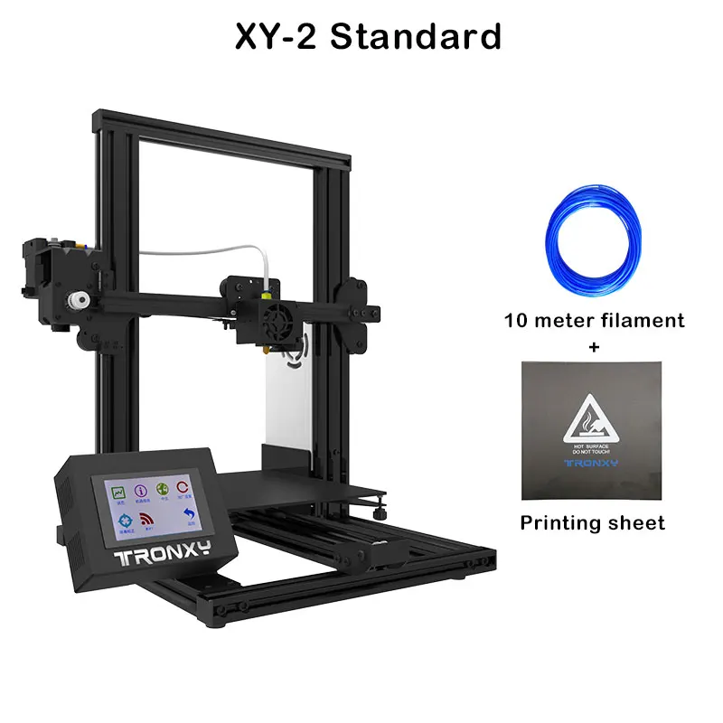 Дешево Tronxy XY 2, сенсорный экран, 3D принтер, большой размер, I3, XY 2, принтер, 3D принтер, продолжительный принт, мощное стекло, автоматическое выравниван...