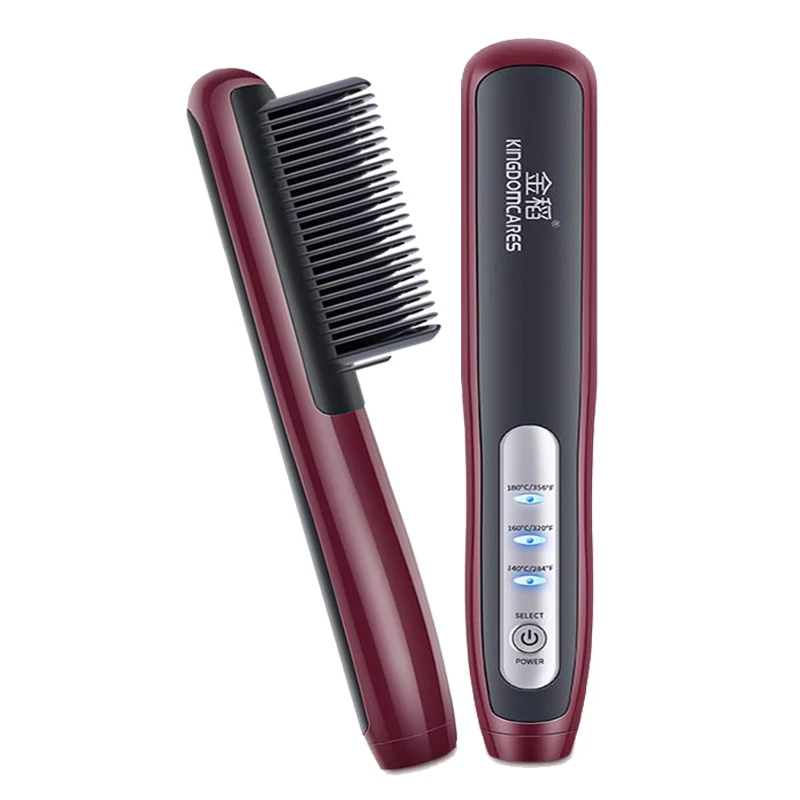 

2 in 1 Portable Hair Straightener Electric Curler Comb KD388B Curling Straightening Irons Styling Tools Hair Straightener Brush