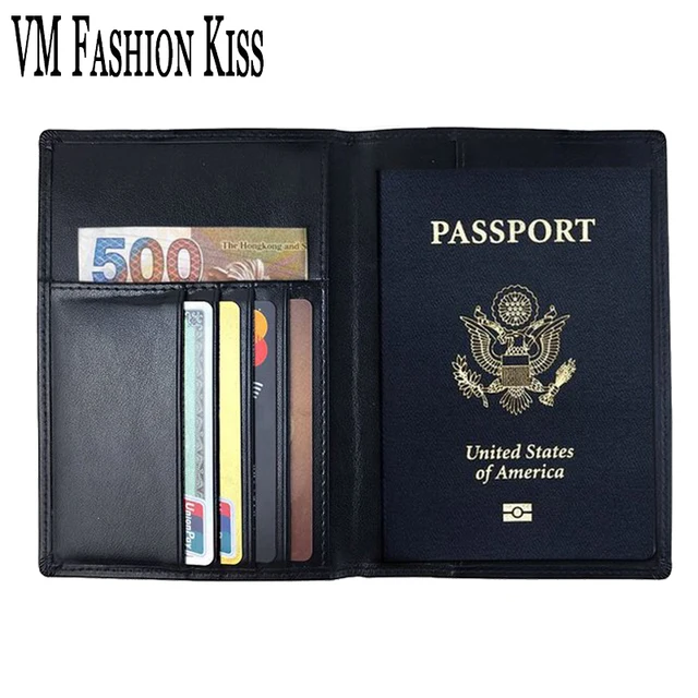 찰스앤키스카드지갑 추천상품 VM FASHION KISS RFID 안전 여권 지갑 카드 홀더, 퓨어 블랙 정품 가죽 여행 액세서리, 티켓 문서 커버 케이스 소개