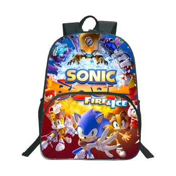 

High Quality Sonic School Backpack Popular Pattern Laptop Backpack Teens Kid Boys Girls Students Daily Bags