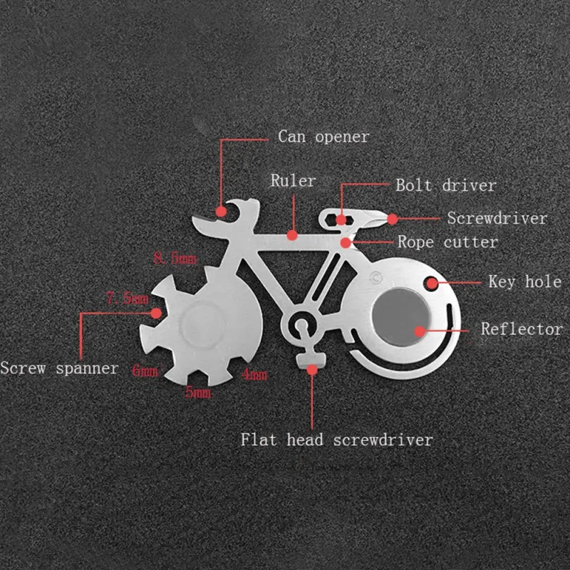 Титановая форма велосипеда EDC Многофункциональный Инструмент карты компактный и портативный ключ Отвертка Велоспорт Кемпинг выживания Брелок