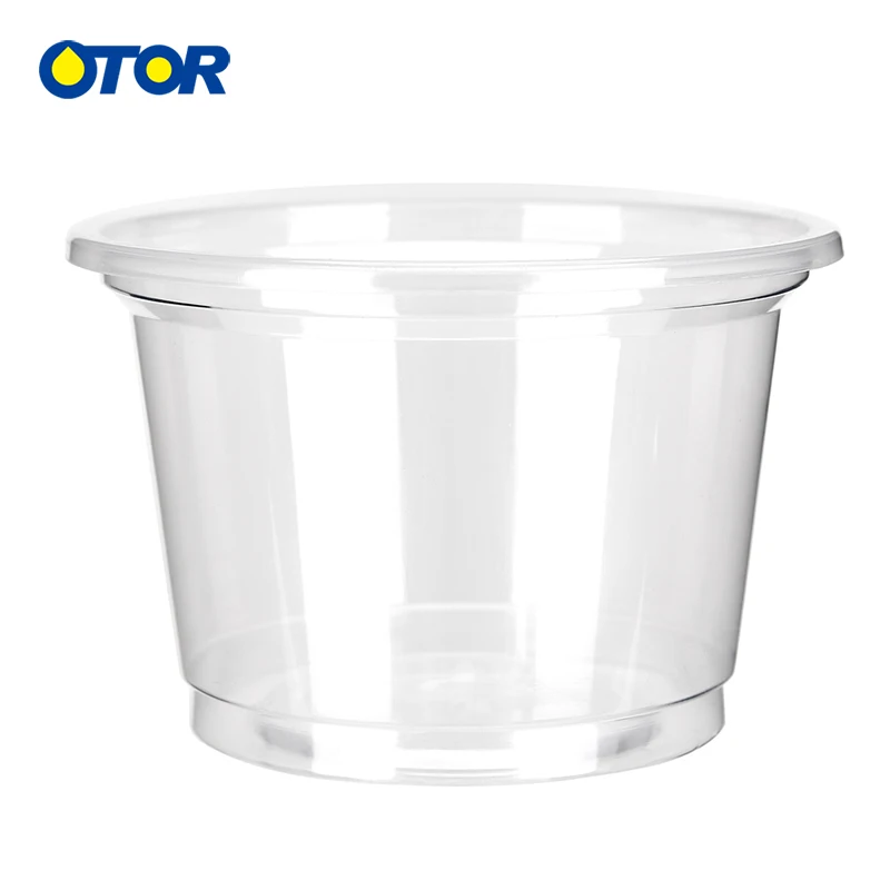 OTOR Ice Cream Bowl Disposable Plastic Cup Bowl with Lid Take Away Food