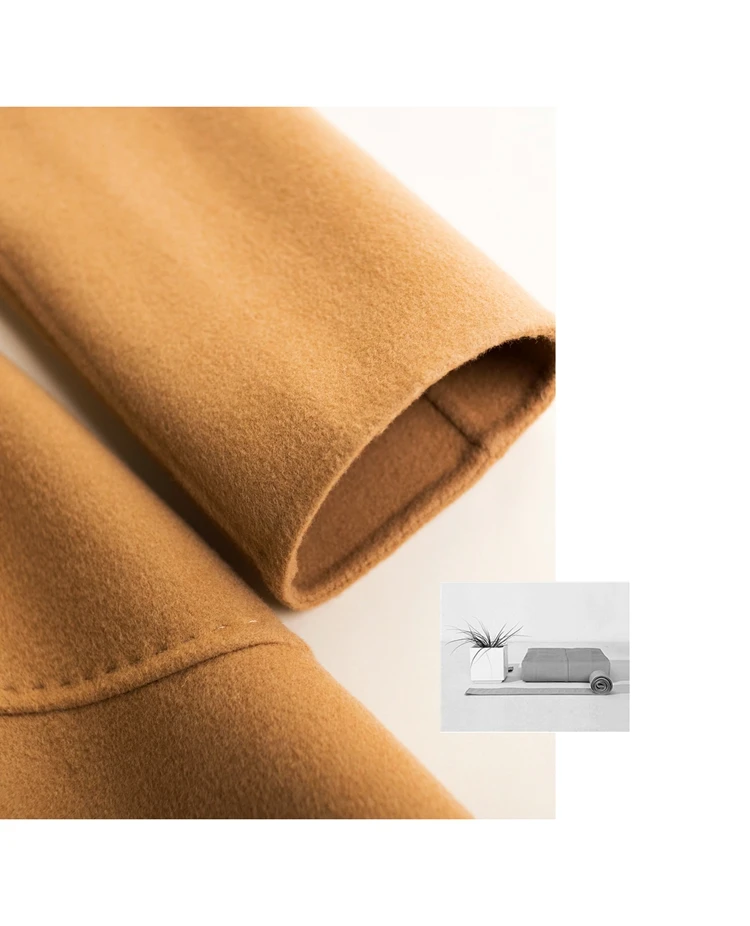 Jacket Womens Wool Coat Long Double Sides Sheep Wool Jackets Elegant Korean Ladies Winter Overcoat Belted Loose Coats CH593 (5)