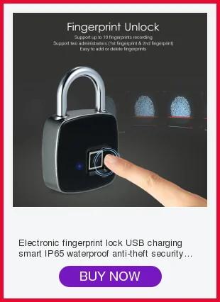 Электронный замок с отпечатком пальца USB зарядки smart IP65 Водонепроницаемый anti-theft замок безопасности дверной замок багажа замок без ключа