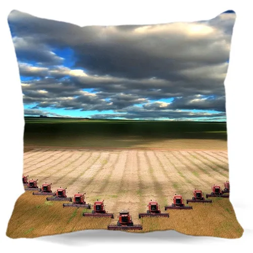 

Team of harvester like a heart Cartoon house Soft Square Pillows case Cotton polyester Home car sofa Decorative Cushion cover