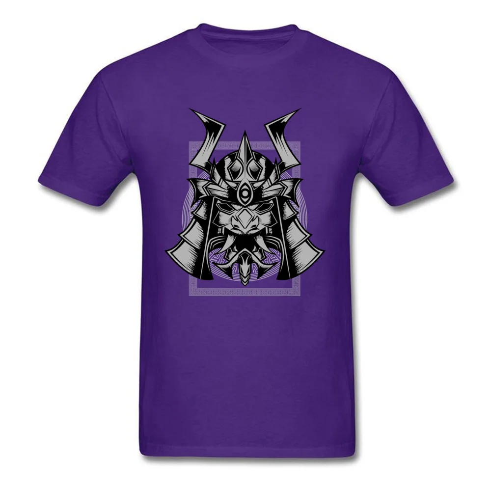 Samurai Head Tshirts Company Short Sleeve Print 100% Cotton Crew Neck Men Tops Tees Casual Tshirts Mother Day Drop Shipping Samurai Head purple