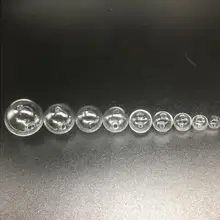 10 шт., 9 размеров на выбор, прозрачные круглые стеклянные шарики с двойным отверстием, ожерелья, подвески, ювелирные изделия ручной работы с эфирным маслом