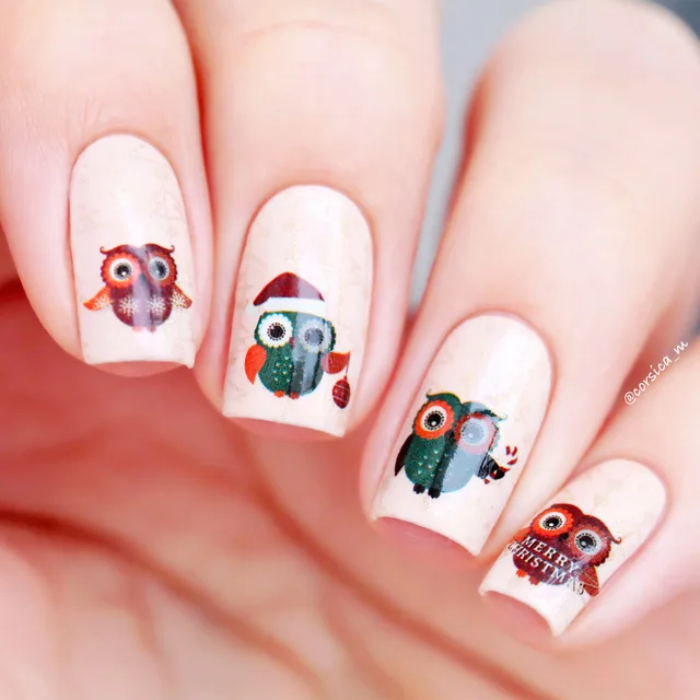 BORN PRETTY Christmas Nail Water Decals Cute Owl Nail Art Transfer BORN PRETTY Christmas Nail Water Decals Cute Owl Nail Art Transfer Stickers Xmas Nail Sticker BP - BORN PRETTY Christmas Nail Water Decals Cute Owl Nail Art Transfer