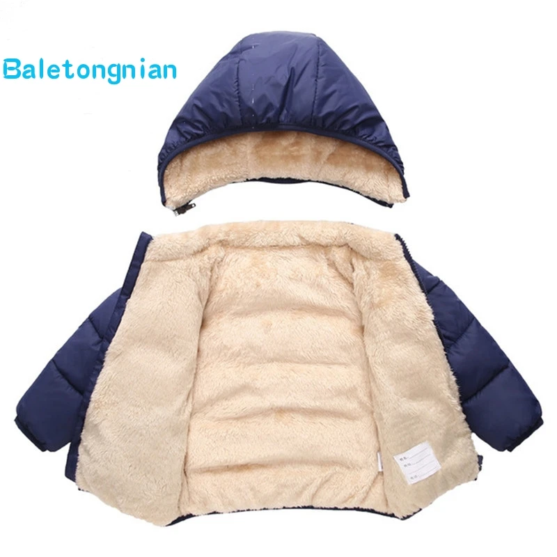 Bébé enfant fille garçon hiver solide à capuche manteau manteau veste chaude épaisse Chiffon