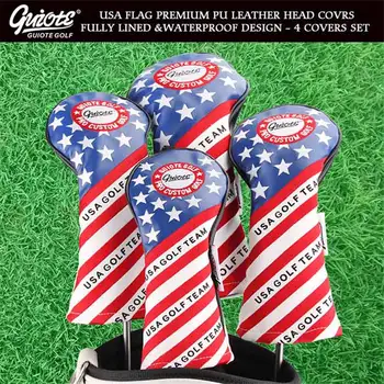 

USA GOLF TEAM Woods HeadCovers Driver Fairways Hybrid Covers Set Vintage Series 135H 4pcs/lot For Men Women