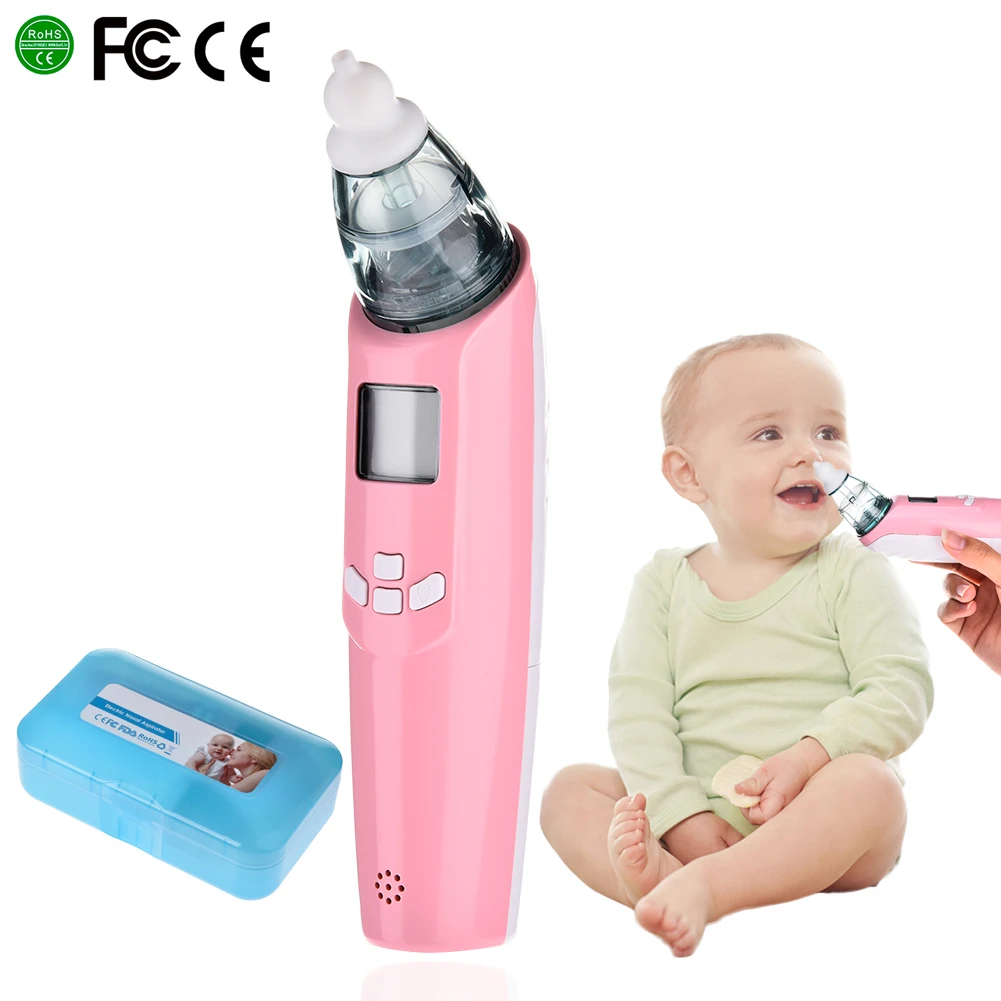 Новейший детский безопасный Электрический носовой аспиратор, безопасный гигиенический нос, сопли, очиститель, всасывание для новорожденных, младенцев, малышей, синий и розовый