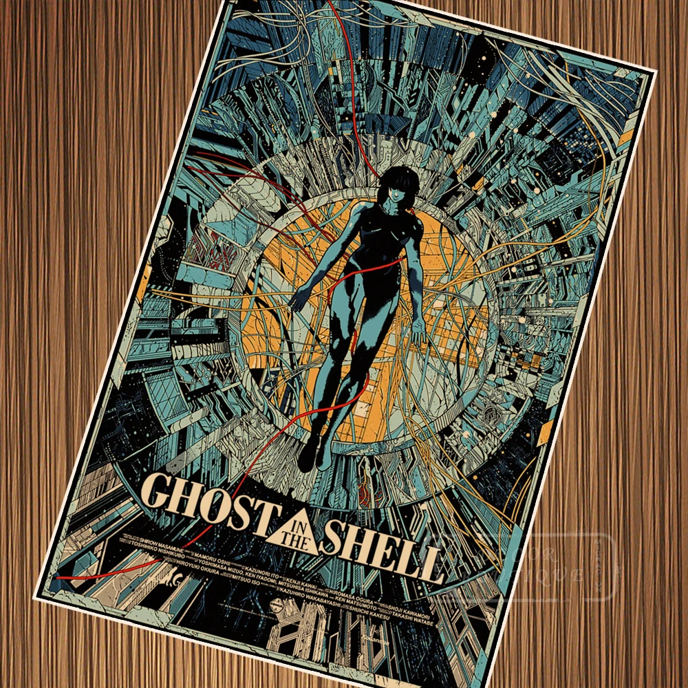 

Pop Cartoon Ghost in the Shell Vintage Retro Kraft Movie Propaganda Poster Canvas Painting Wall Sticker Home Decoration Gift