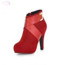 Chainingyee/осенне-зимние ботильоны; женские сапоги для верховой езды на высоком каблуке, с круглым носком, на молнии, украшенные металлическим ремешком и пряжкой