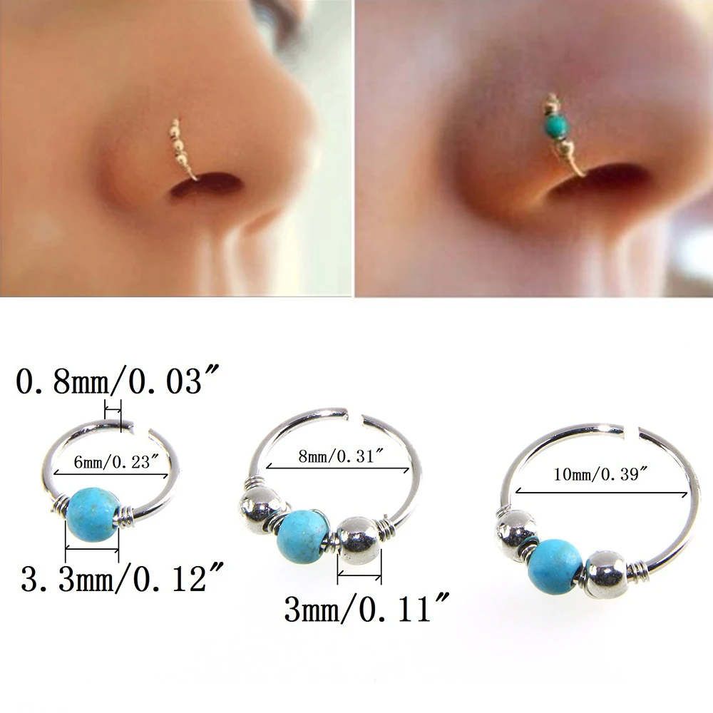 Buy 3PCS/set Nostril Hoop Nose Ring Nose Earring For