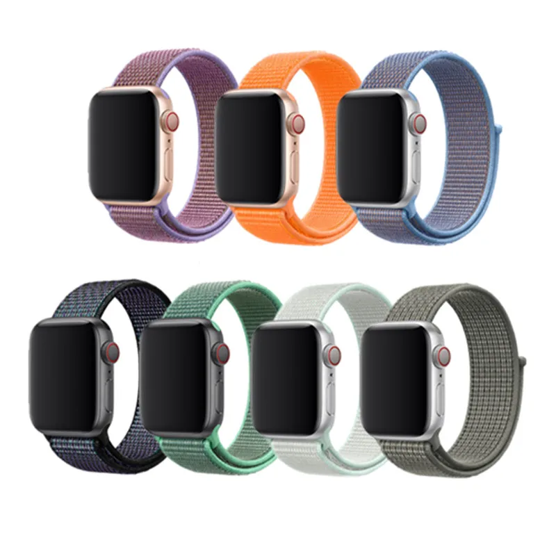 

New Color Woven Nylon Sport Loop for Apple Watch Band 42mm 38mm 40mm 44mm Reflective Bracelet Strap for iWatch Series 4 3 2 1