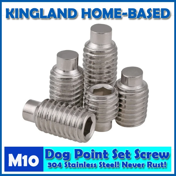 M10 DIN915 Hex Socket Flat Head Set Machine Screws With Dog Point 304