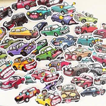 

20/40pcs Diy Cute Kawaii Papers Cartoon Car Collection Stickers For Diary Decoration Scrapbooking School Office Stationary