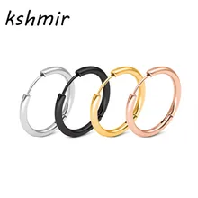 Круглые серьги из нержавеющей стали, серьги из титановой стали, мужские серьги, аксессуары для девочек