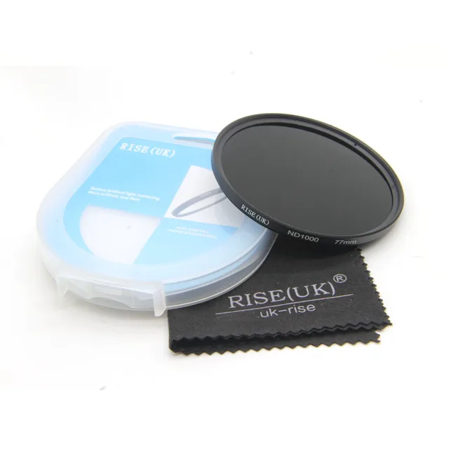 Best Price freeshipping RISE(UK) 77mm ND1000 Optical Slim Neutral Density ND 1000 Lens Filter for SLR DSLR+gift