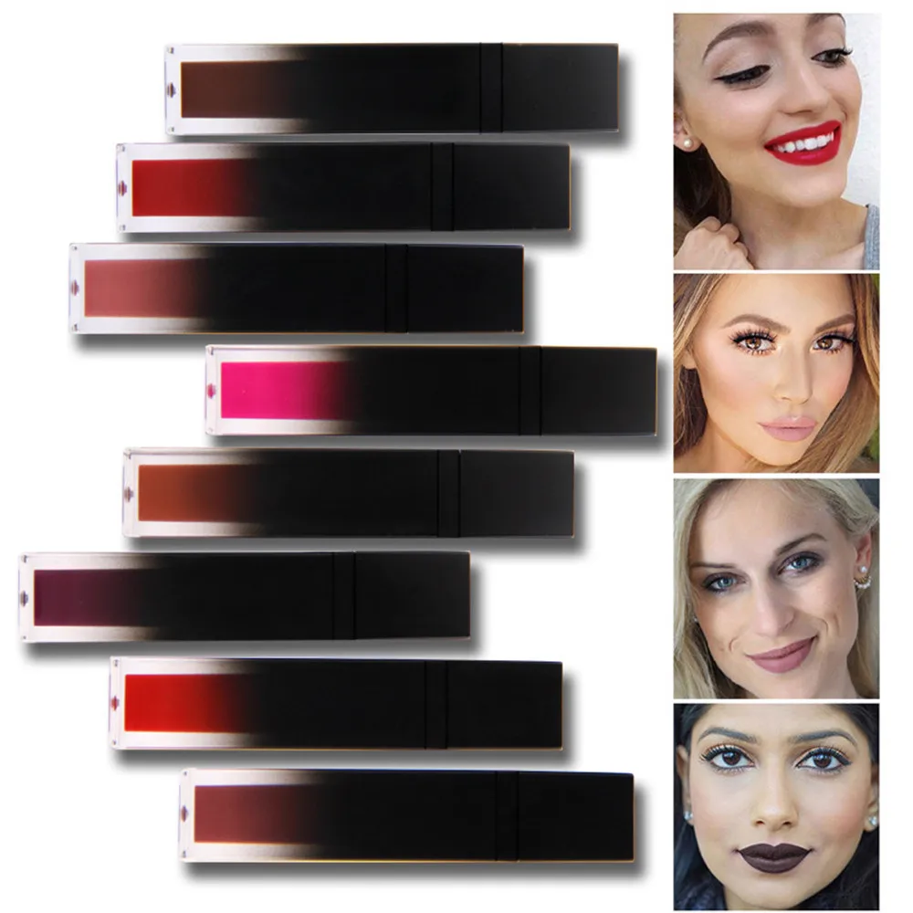 Make up 1PC Shiny Matte Lipstick Waterproof Pigment Brown Nude Long Lasting Lipstick matte lipstick Waterproof, Easy to WearG605