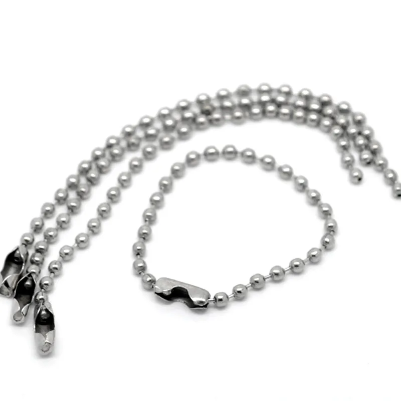 1500Pcs Silver Tone Alloy Ball Chains Keychains Tag Connector Clasp