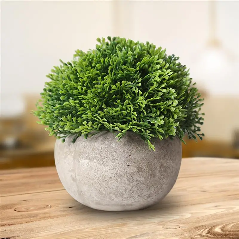 Artificial Plant Vintage Plastic Potted Green Fake Plant Decor Plant Artificial Planters Indoor