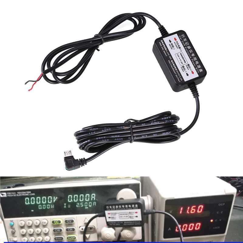 2.5A Buck Line OBD Power Box Cord Dash Cam Katallobar Black Micro USB