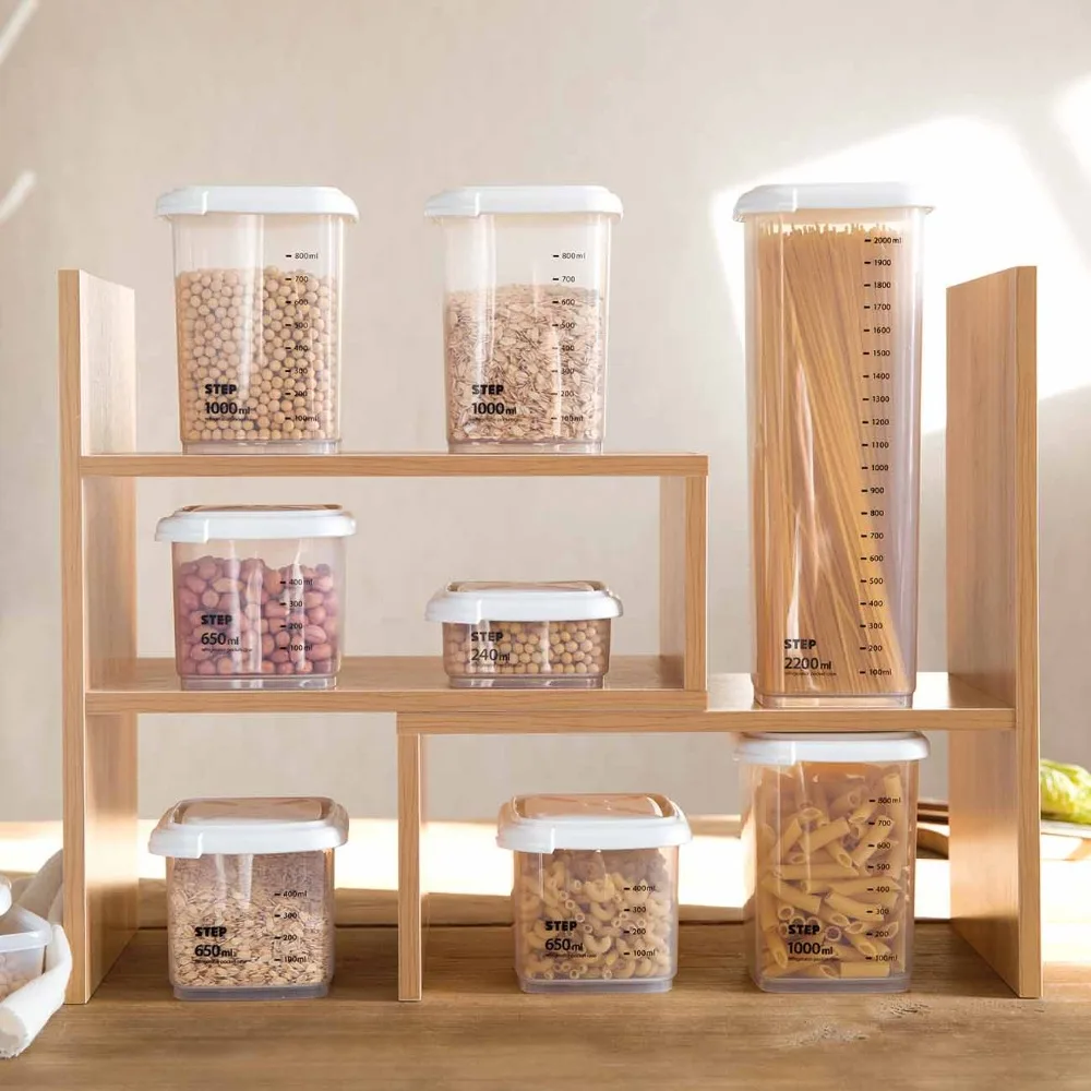 

1PCS Transparent Kitchen Storage Organizer Candy Beans Grain Cereal Sorting Storage Container Rice Box Sealed Box With Scale