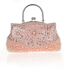 Neue Exquisite Abendkleid Taschen Handgefertigte Blume Emboridery Hochzeit Tragetaschen Vintage Kette Frauen Geldbörsen und Handtaschen Kupplung