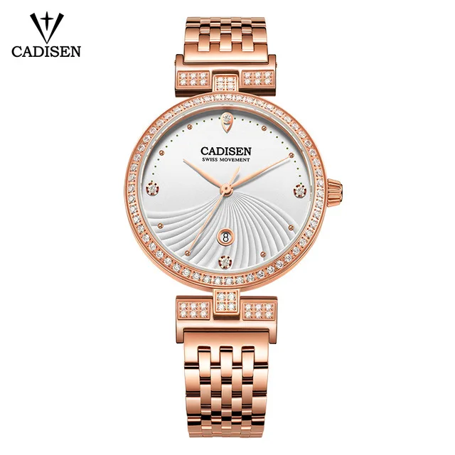Goede CADISEN Luxe Merk Mode Quartz Horloge Vrouwen Horloge Dames Rvs Armband Casual Klok Vrouwelijke Jurk Horloges