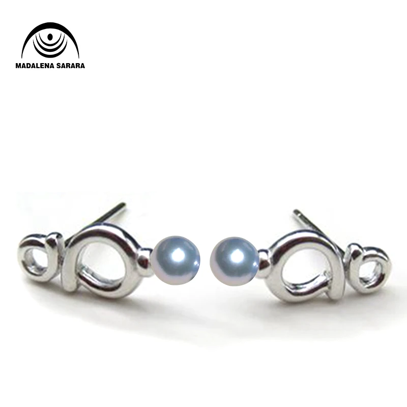 

MADALENA SARARA AAA 7-8mm Freshwater Pearl S925 Sterling Silver Earring Hook Stud Earrings