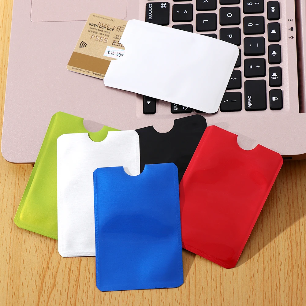 

10 Pcs Colorful Anti Rfid Wallet Blocking Reader Lock Bank Card Holder Id Case Protection Safety Metal Credit Card Holder