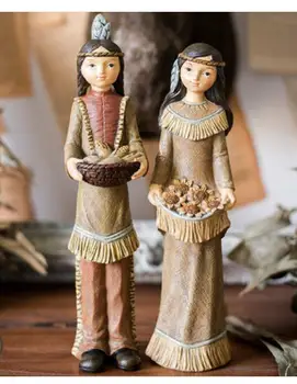 

Indian girl resin Forest mushroom boy furnishings Sculpture table decoration American restaurant Fairy tale gift crafts statue