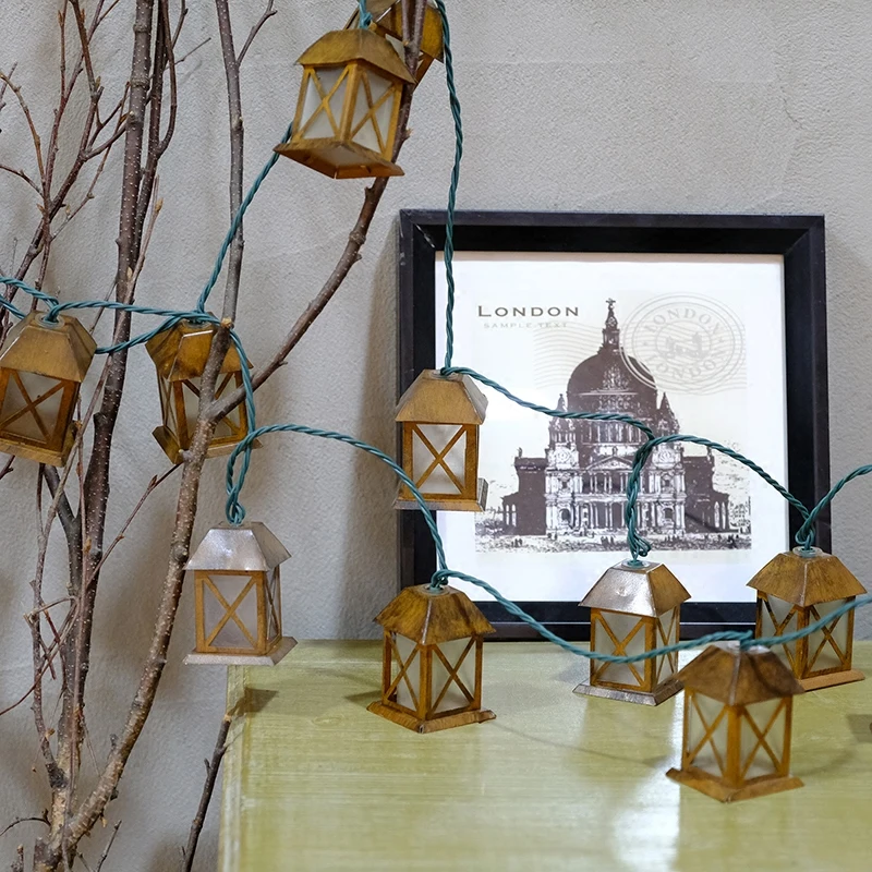 20Led Fairy Retro House lantern Battery Operated String Lights 3M LED Decoration For Christmas Garland New Year gerlyanda 2018 20Led Fairy Retro House lantern Battery Operated String Lights 3M LED Decoration For Christmas Garland New Year gerlyanda 2018